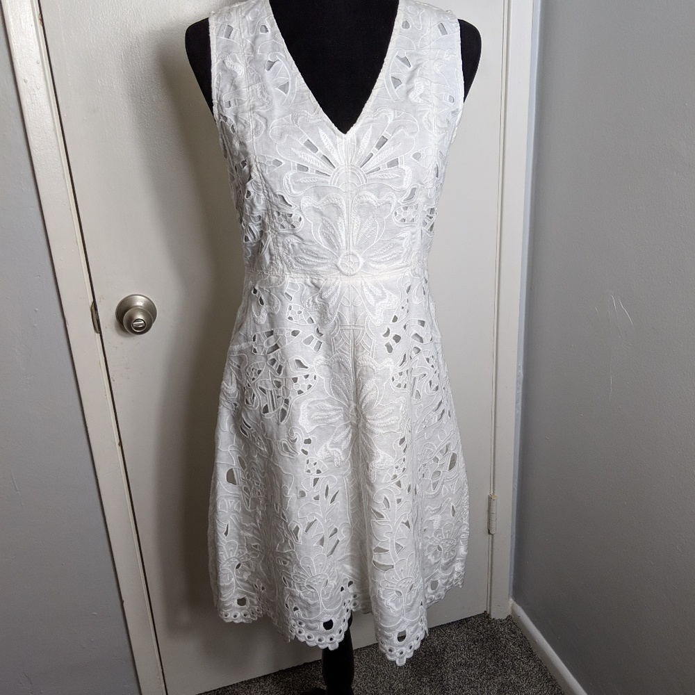Theory jemion e white eyelet dress